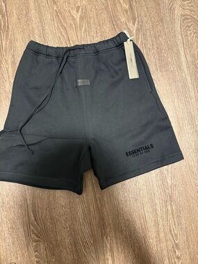 Essentials Men's Black Athletic Logo Sweat Shorts